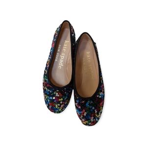 Kate Spade Honey Slip-on Flats Multicolor Sequin & Black Size 5.5